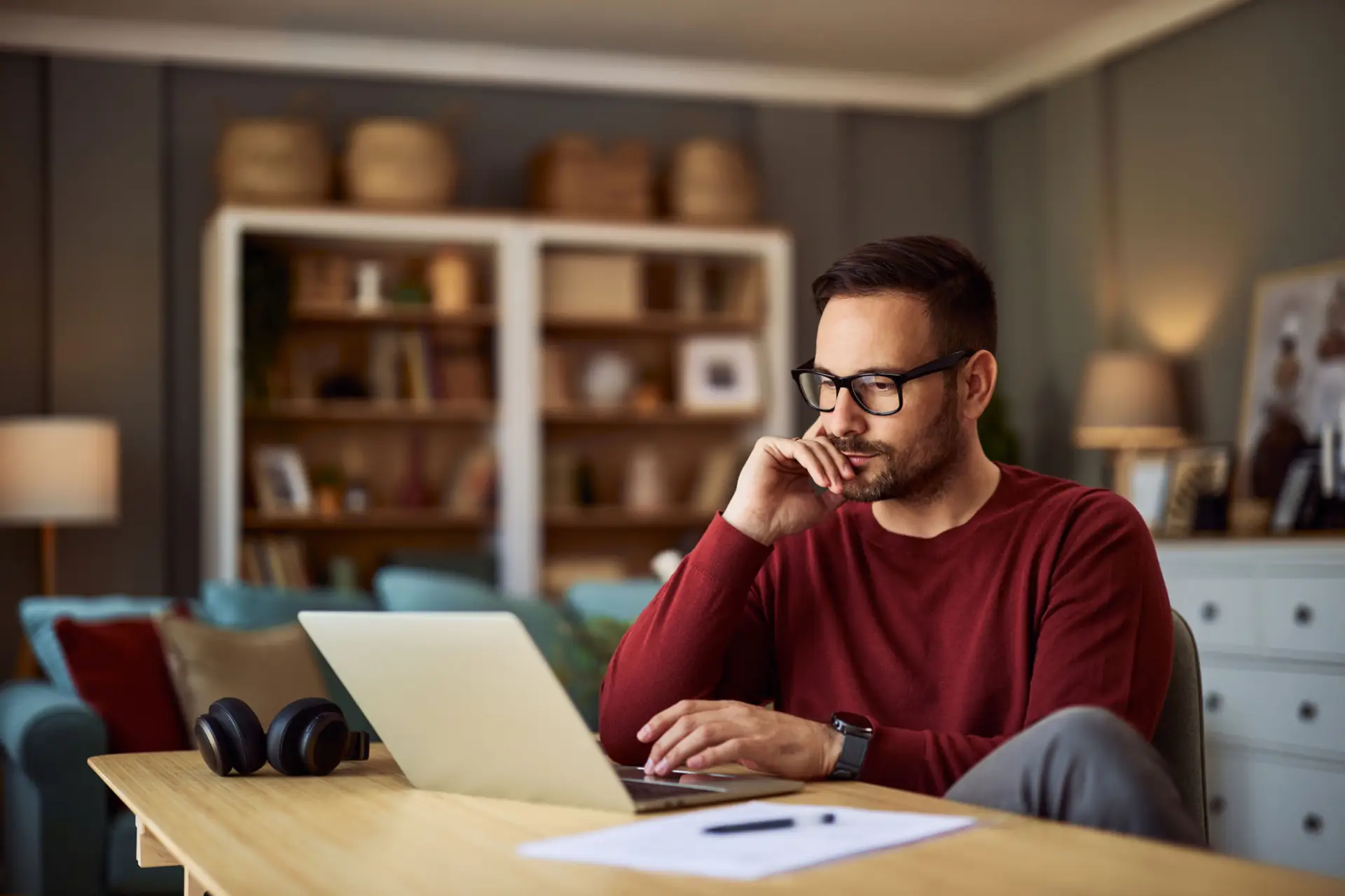 Homeowner reviewing property insurance coverage options