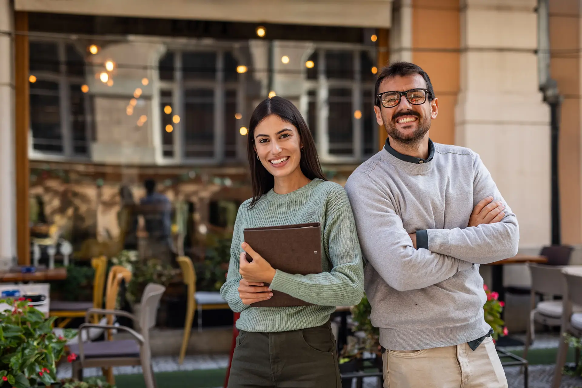 New York restaurant owners at their business